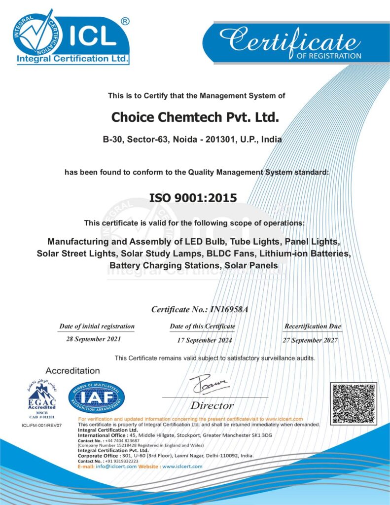 Choice chemtech - certifications